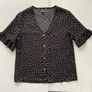 Shein Vneck polka dot Blouse